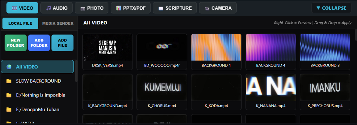 ShowLyrics video library