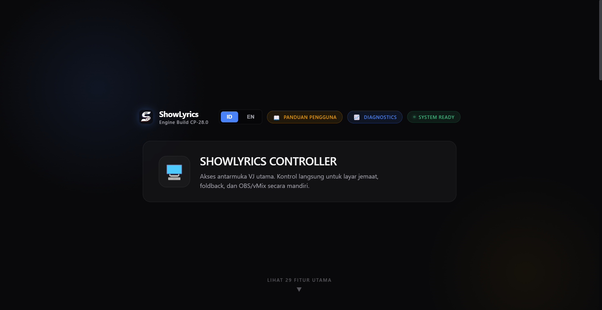 Splash screen ShowLyrics — startup